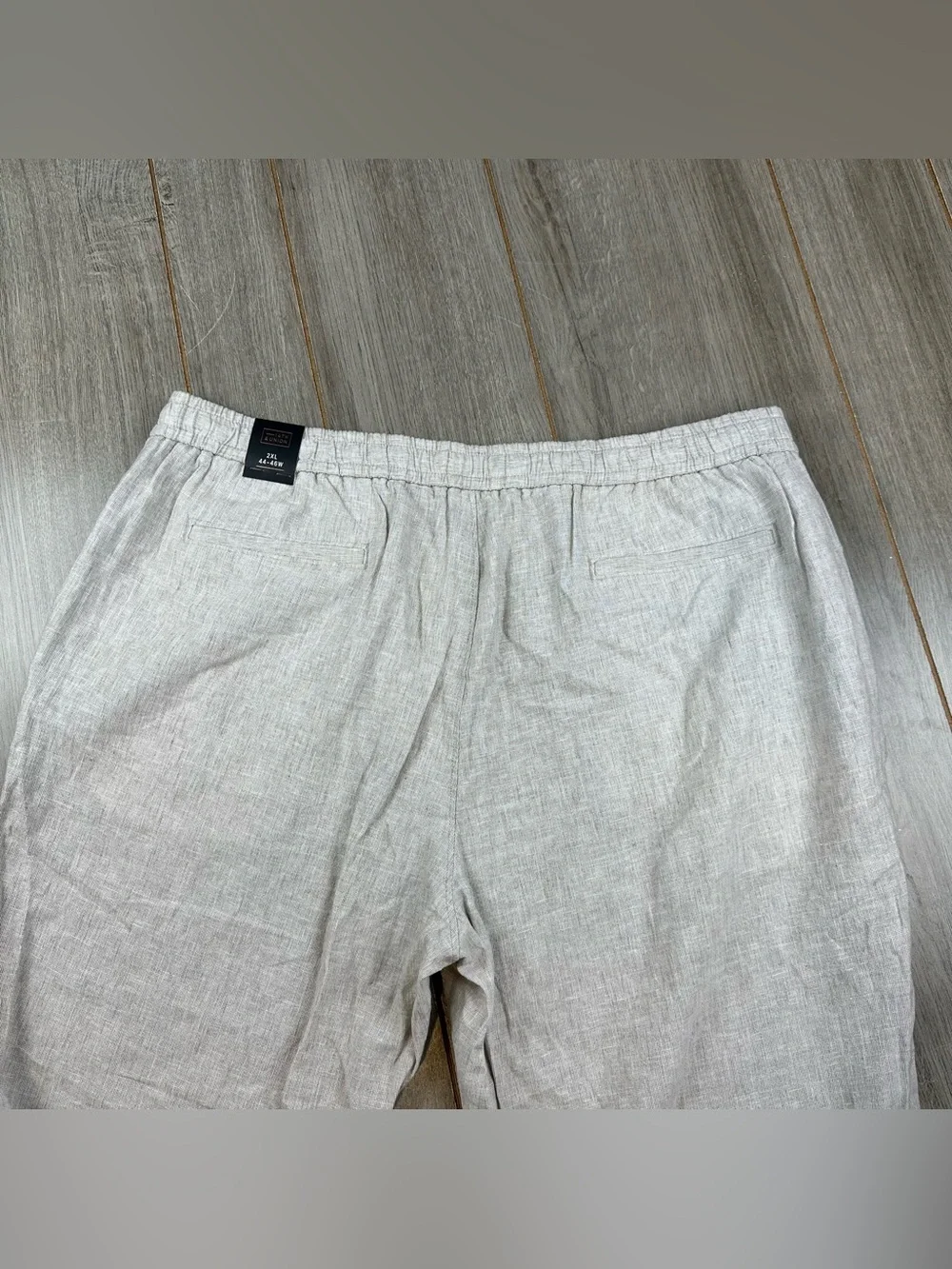 14th & Union Pants Mens 2XL Linen Blend Elastic Waist Nordstrom Beige NEW